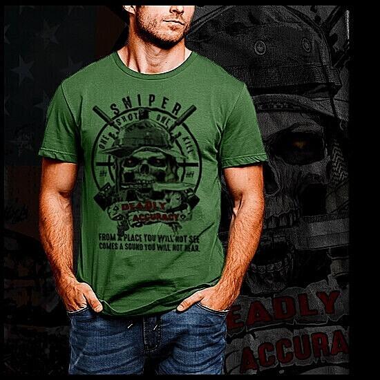 

Sniper T-Shirt Military crossed rifle Expert Marksmanship from a place quote L