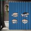 Crayon Shin-Chan & Himawari Superhero Press Conference Scene 2D Print Waterproof Shower Curtain, Blue Cityscape Bathroom Decor W