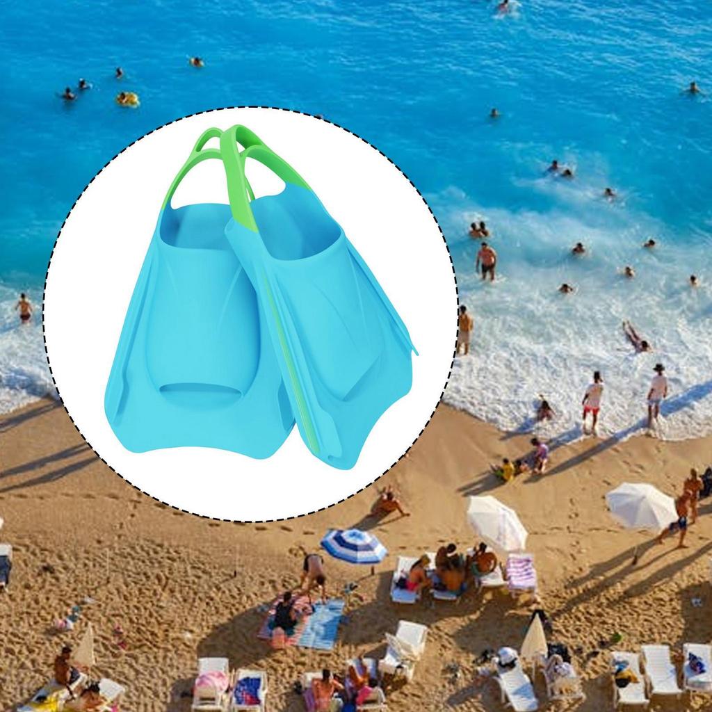 1 Pair Swim Flippers Nonslip Scuba Diving Fins Training Soft Silicone Short Design for