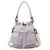 Women'S Casual Dual-Purpose Shoulder Bag, Multifunctional Large-Capacity Crossbody Bag, Drawstring Tote, Everyday Commuting Bag for Wallet And Phone