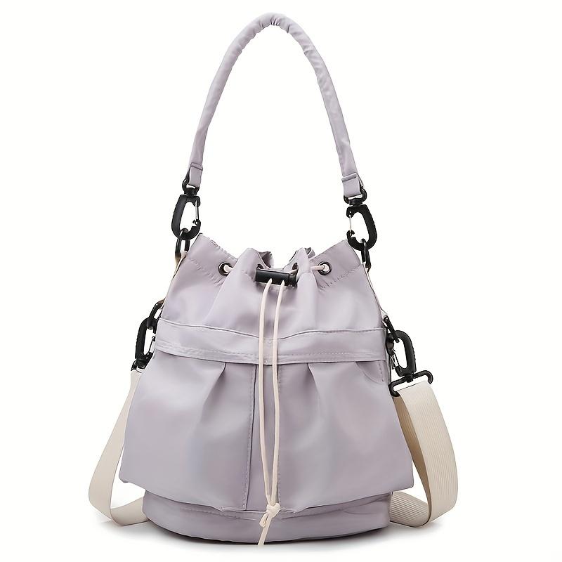 Women'S Casual Dual-Purpose Shoulder Bag, Multifunctional Large-Capacity Crossbody Bag, Drawstring Tote, Everyday Commuting Bag for Wallet And Phone