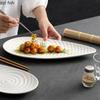 Wit Onregelmatig Servies Keramisch Dinerbord Visbord Westerse Biefstukborden Sashimi Schaal Dessertborden Fruitschaal Saladekom