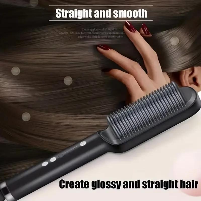 LCD straightening comb,dual-useforstraighteningandcurlinghair,fringe styling,scalpmassager,flat iron,lazy straightening comb