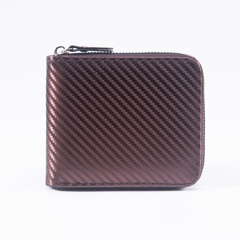 Men's 2025 Carbon Fiber Pattern Wallet: Large Capacity Zipper Card Holder Chain Bag
