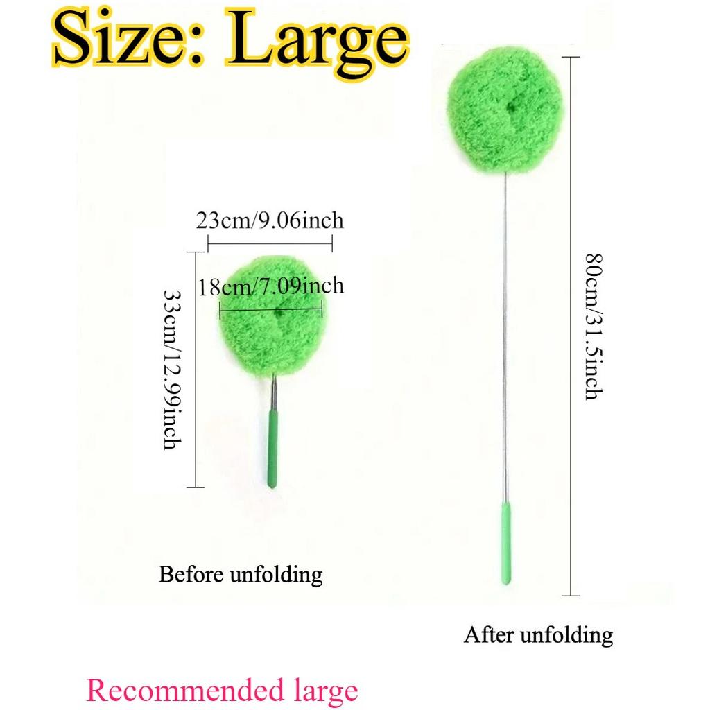 Mikrofaser-Staubwedel für Deckenventilatoren lässt sich bis zu einer wiederverwendbaren und saubereren Staubbürste mit langem Griff für müheloses Reinigen ausziehen