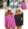 Elegant Chiffon Summer Open Sleeves Word Shoulder Straps Tube Top High Waist Dress