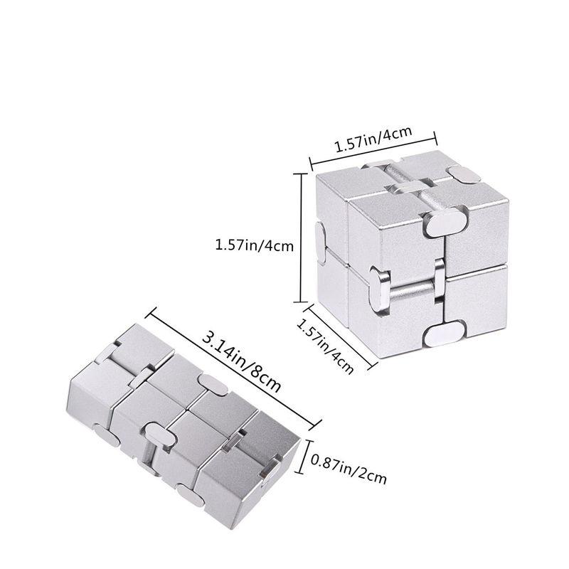 Metal Infinity Cube Fidget Toy Stress Anxiety Relief Sensory Toys Gift for Adults GZW