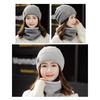 Women Knitted Beanie+Scarf Sets Thicken Velvet Lining Pullover Cap Unisex Winter Warm Plush Bonnet Neck Protection Scarves Hat