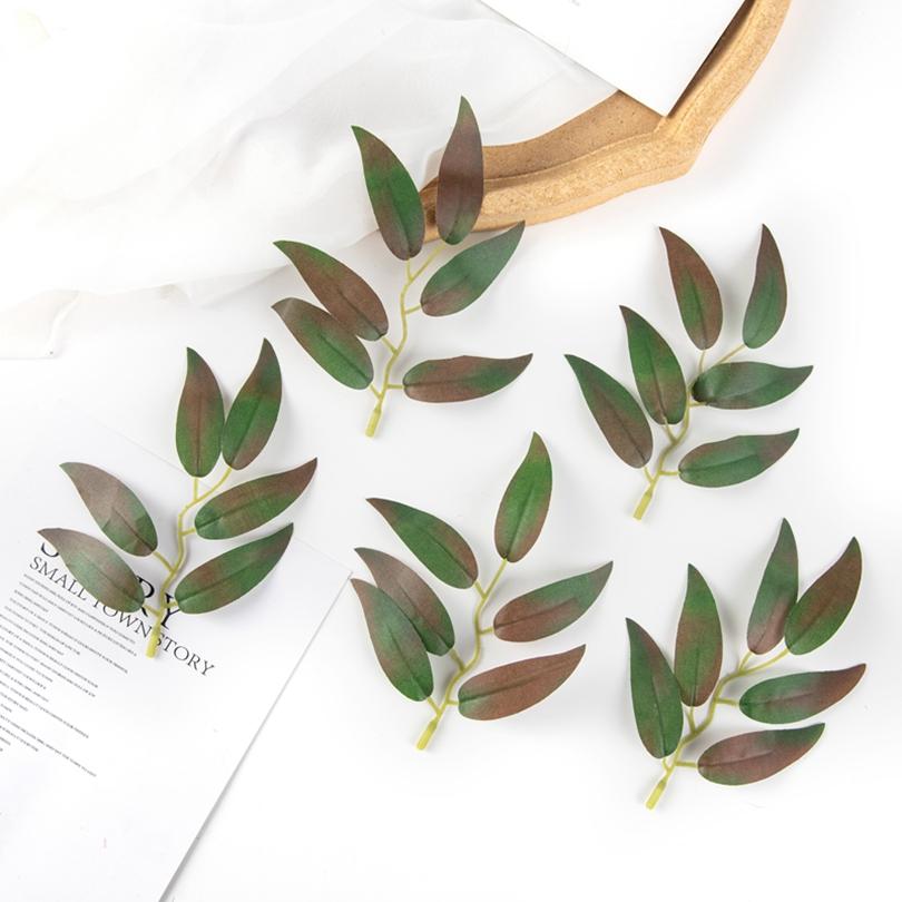 

50 шт. Искусственное растение Шелковый лист Бытовое Рождественское украшение Свадебная вечеринка Фоновые аксессуары Сделай сам Конфетная коробка Скрапбукинг 10pieces зелёный