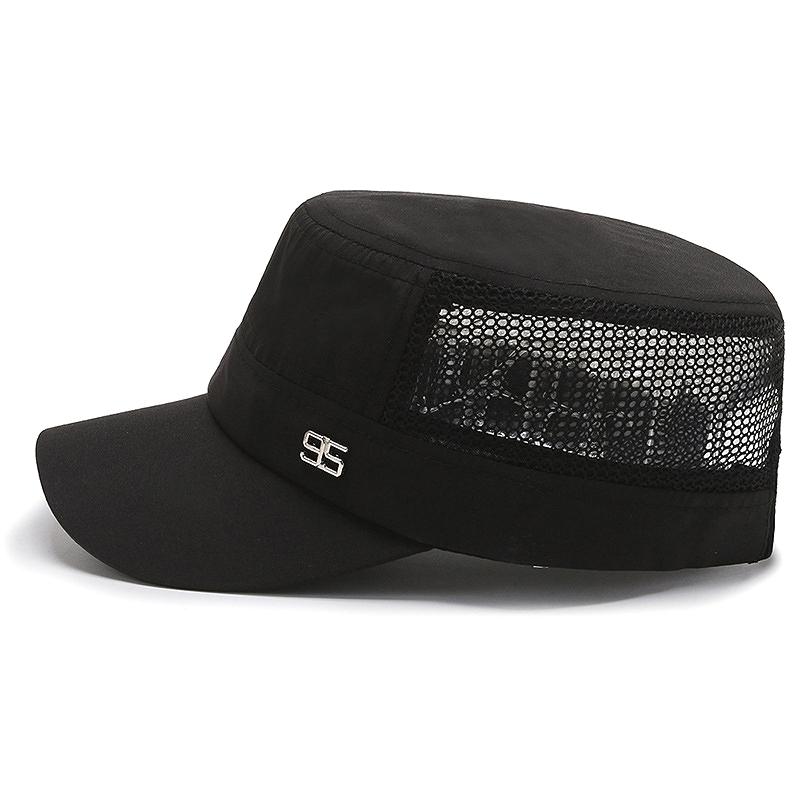 New Spring and Summer Men's Mesh Hat, Thin Breathable Middle-aged and Elderly Hat, Sunshade and Sunscreen, Casual Summer Flat Top Hat