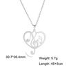 Music Guitar Pendant Necklace for Women Men Stainless Steel Gold Microphone Accordion Neck Chain Jewelry Gift