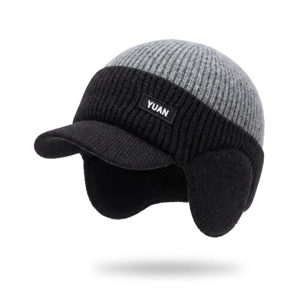 Thick Men's Knit Hat Windproof Ear Flap Hat New Cycling Beanie Outdoor