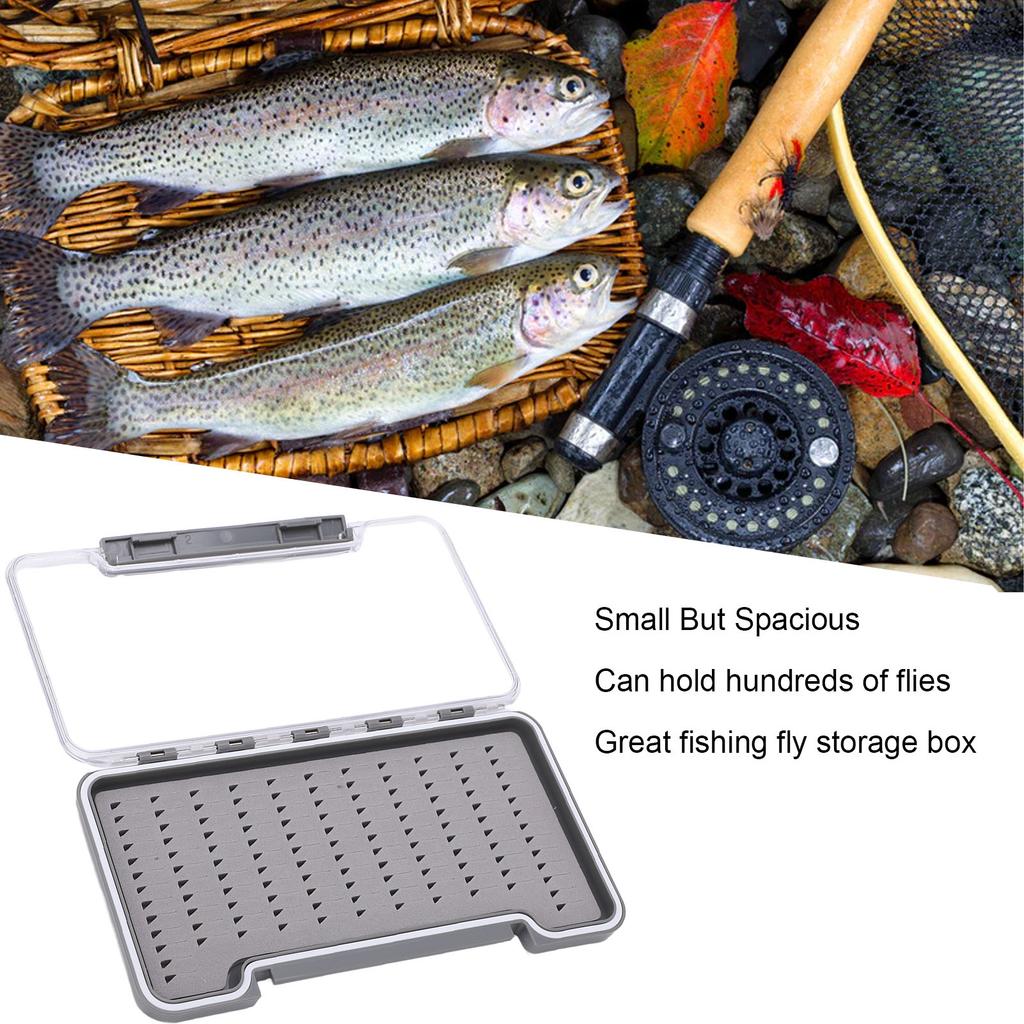 Fly Fishing Box Large Waterproof ABS Plastic Lure Storage Box Fishing Tackle Storage Box Rust-Proof Light Weight Fishing Supplie