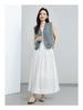 Xin Ge Women's Textured A-line Mid-length Skirt with Elastic Waist - Summer 2026 Collection