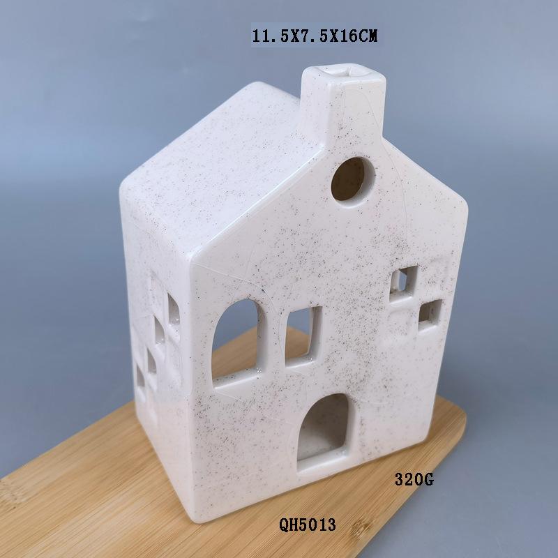 Ceramic house ornaments, Christmas ceramic candlestick house, creative white porcelain house, Christmas gift ceramic ornaments