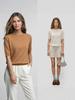 Women's Five-Sleeve Wool Base Layer Sweater - 100% Fine Knit, Autumn/Winter Simple Style