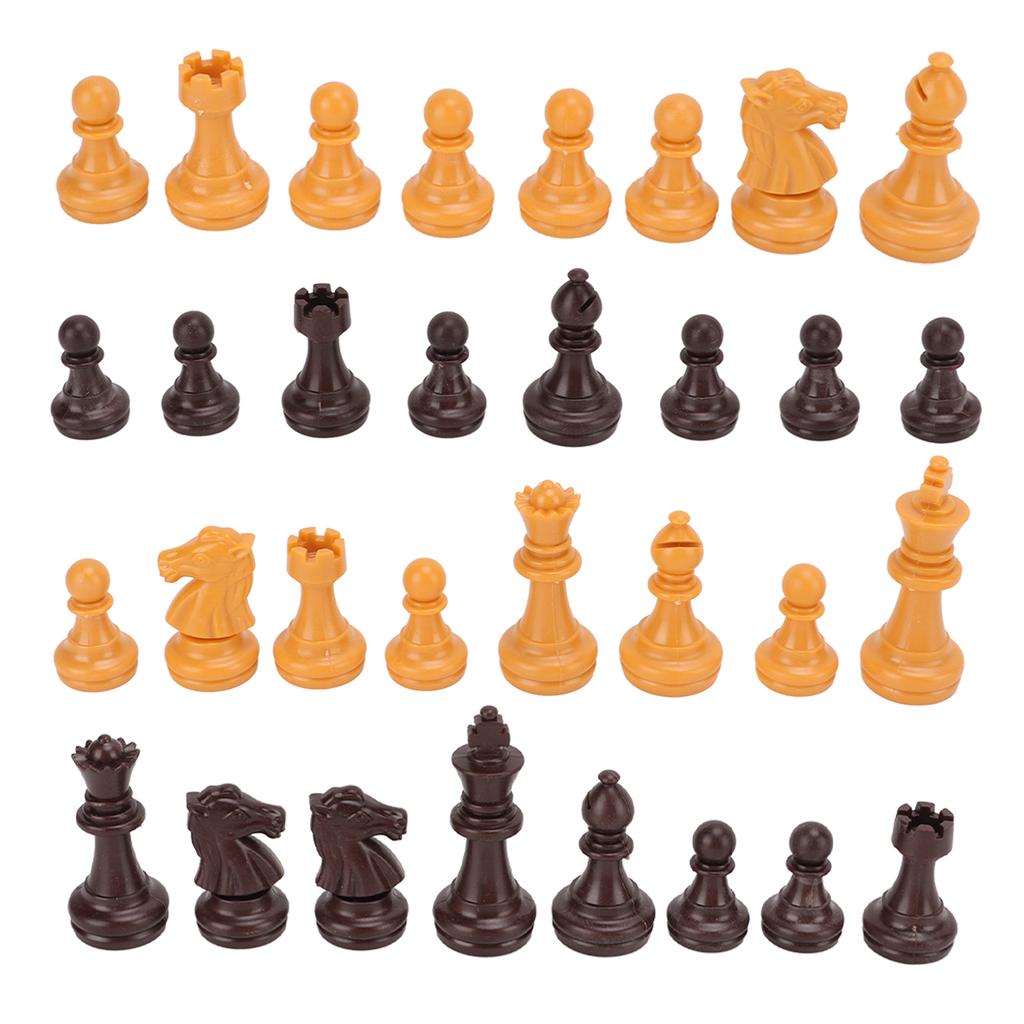 Chess Pieces Only PS Plastic Replacement Chessmen Figurine Pieces 49mm Height King for Party Relaxing(Black White )