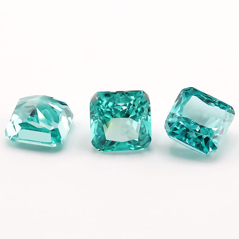 9A Ice Flower Cheyba Green Synthetic Gemstone Loose Stone for DIY Inlay Ring or Pendant.