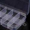 Small Fixed 10-Grid Blue Buckle Transparent Plastic Non-Removable Storage Jewelry Beaded Medicine Box Fish Hook Screw Box