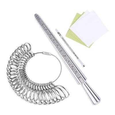 Set mit 7 professionellen Schmuckwerkzeugen, Ringdorn, Fingermessgerät, Ringgrößenmesser, Messwerkzeug, DIY-Schmuckgrößen-Werkzeug-Sets