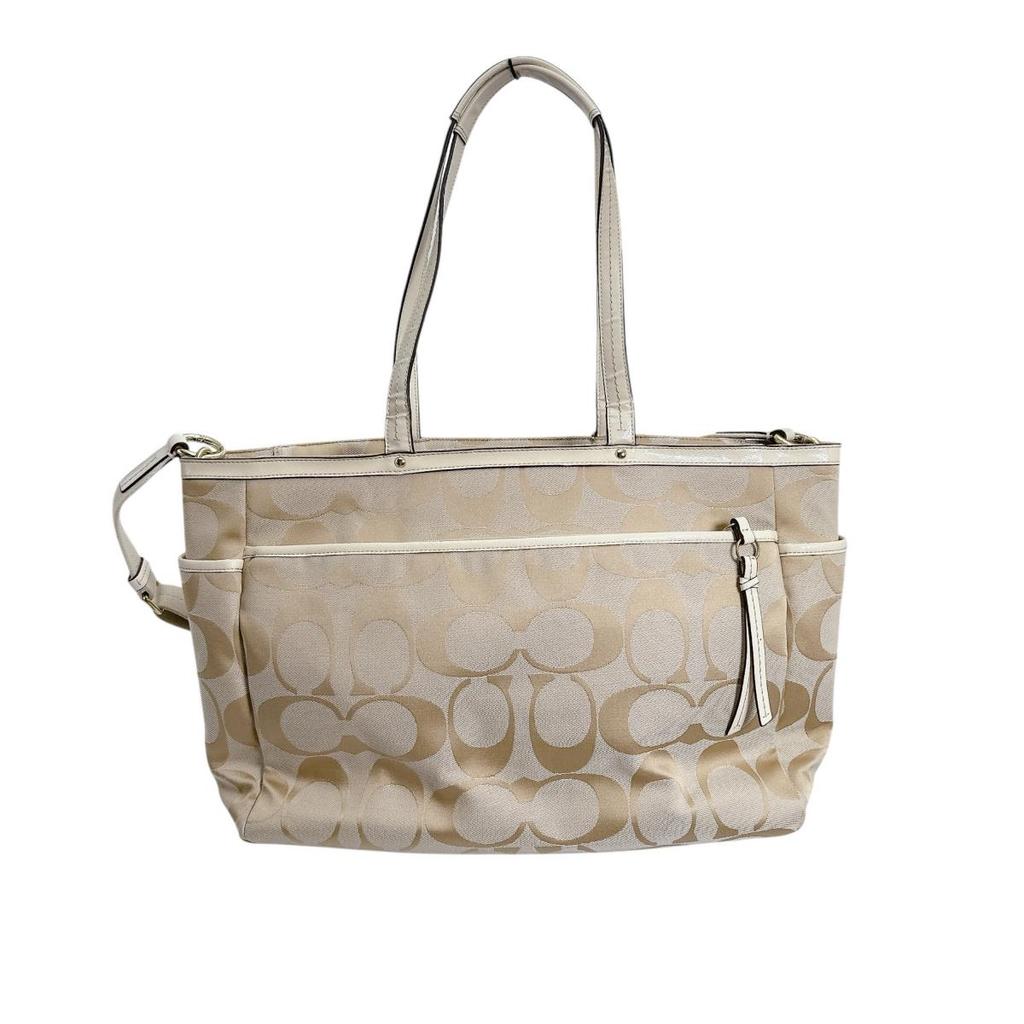 COACH 2WAY bag Mothers Handbag canvas beige Women A1381-F21865 Used