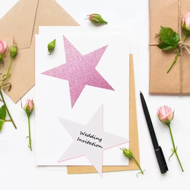 Shiny Five Pointed Star Eight Colors Paper Cuttings Stickers for Christmas Thanksgiving Wedding Room and Classroom Decoration
