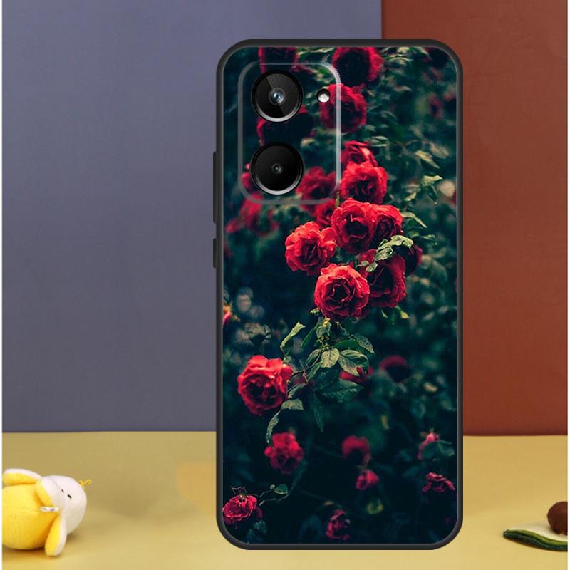 Flower Red Rose For Realme GT7 GT6 15 Pro 10 11 12 13 14 Pro Plus C55 C71 C75 C67 C63 C61 C53 C35 C65 Case