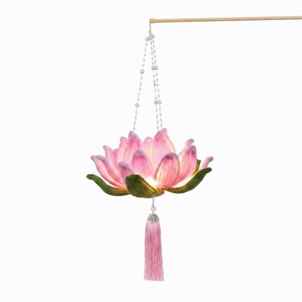 3D Twisted Stick Lotus Flower Lantern Luminous Handheld Lantern  Traditional Decor