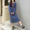 New Arrivals Open Run Women Tingle Length Dress Color Block Casual Lounge Wear