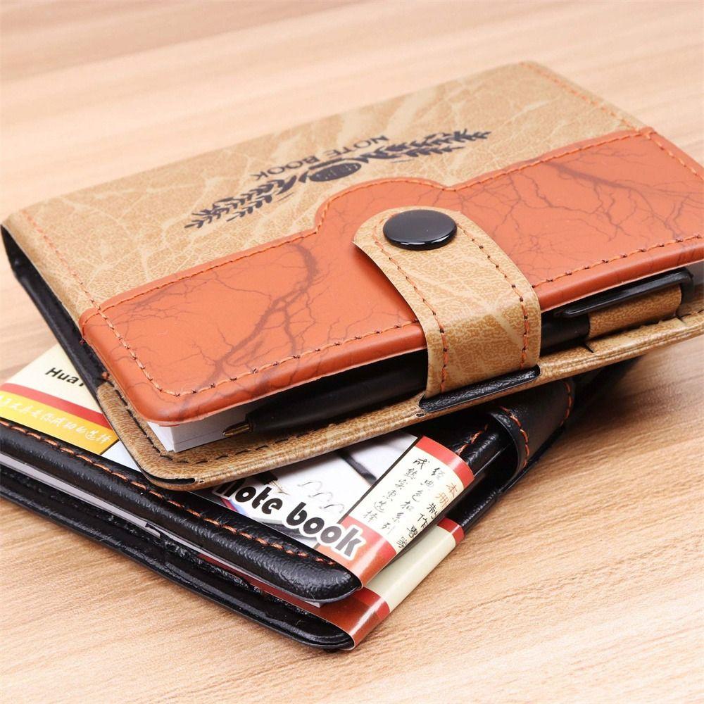 Memo Pads Mini Notebook PU Cover Leather Notebook Office Accessories Pocket Notepad Stationery