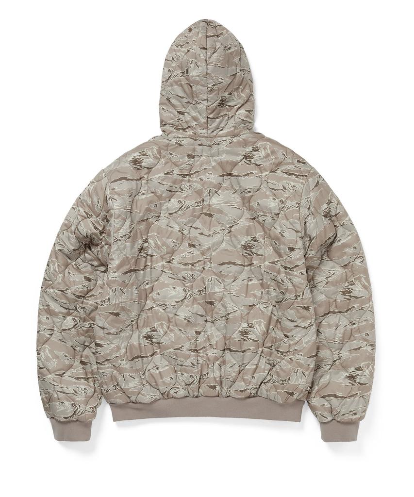Thisisneverthat Quilted Hooded Jacket Beige