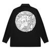 KAN6312 Kylb0140 White Wolf Long Sleeve Shirt Black
