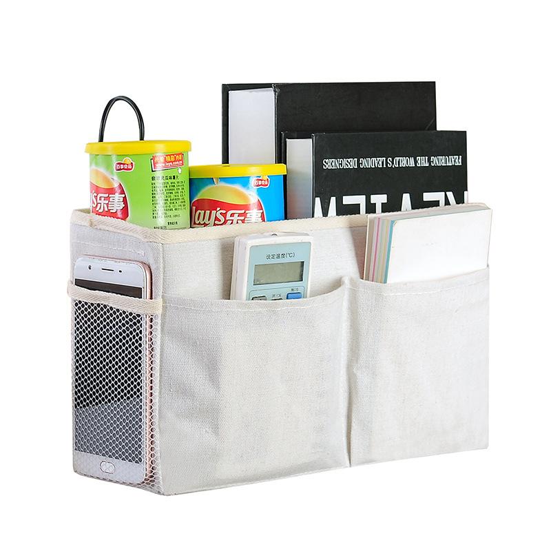 Dormitory Storage Bedside Hanging Basket Student Dormitory Storage Bag Cotton Linen Fabric Bedside Storage Hanging Bag