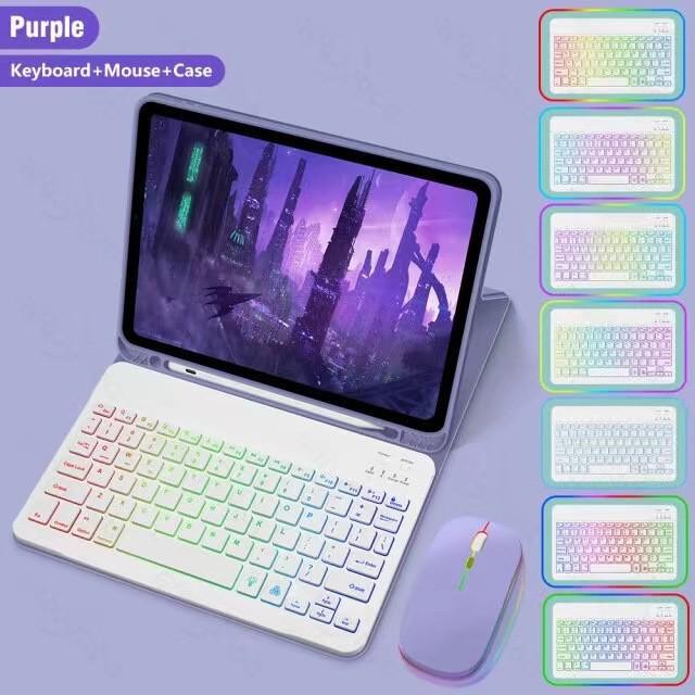 Compatible Lenovo Tab IdeaTab 11 TB336ZU Bluetooth Keyboard Case with Three-Color Backlit Keyboard