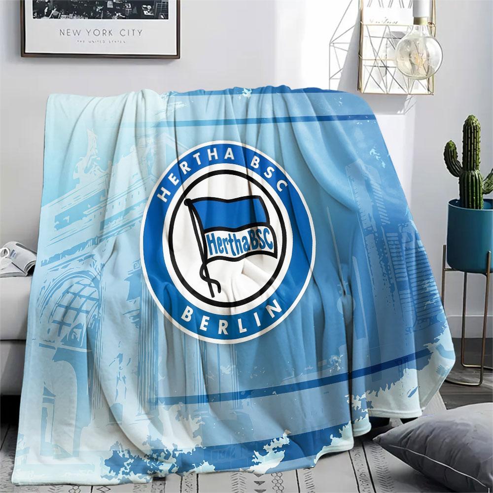 1PC Hertha BSC Patterned Flannel Blanket Suitable For All Seasons for Home Decor Warmth and Comfort Gifts Holiday Present