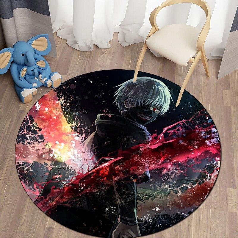 Hot Anime Tokyo Ghoul Round Carpet for Living Room Mat for Children Floor Rug Yoga Mat Bedroom E-sports Chair Mat Dropshipping