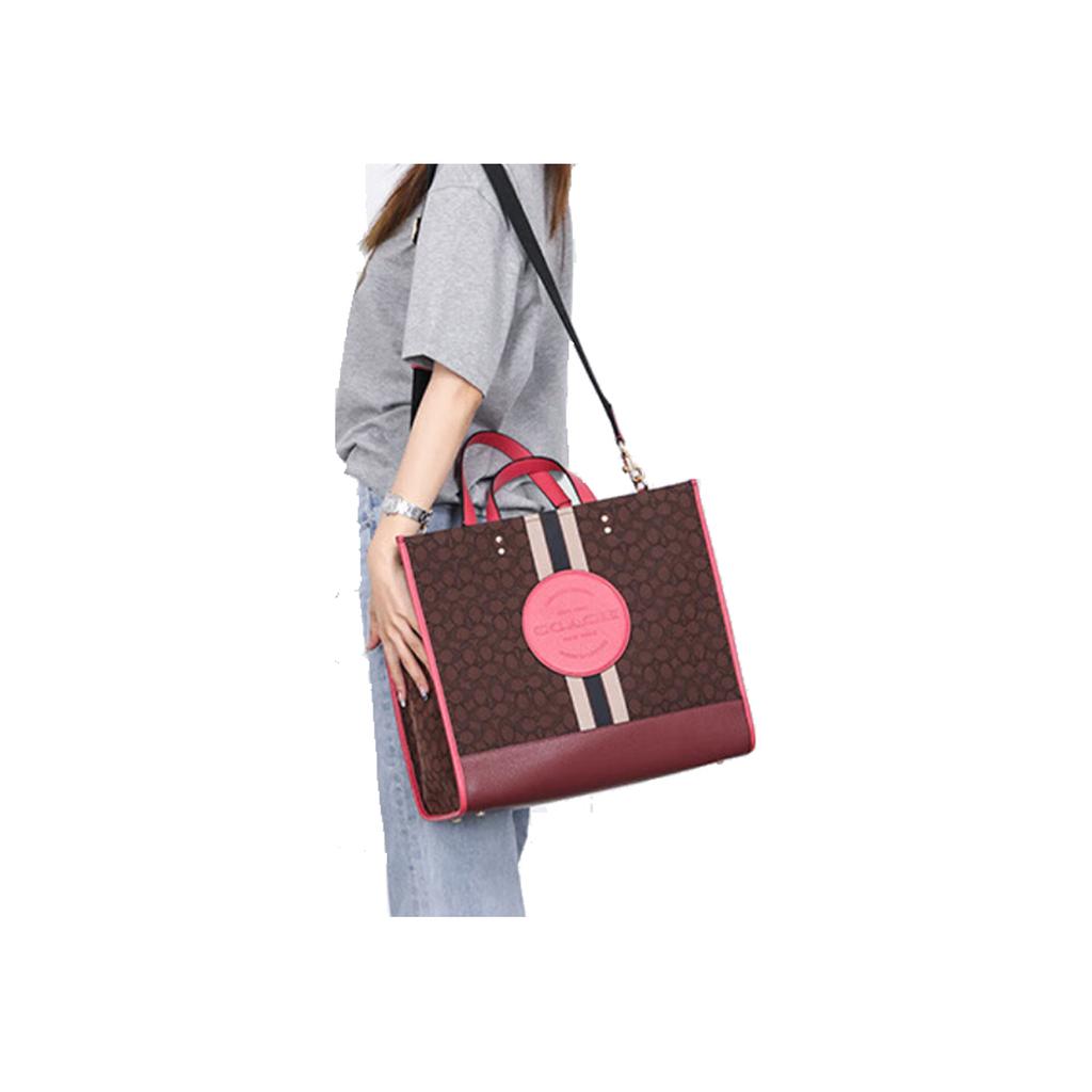 New COACH Dempsey Canvas Bag Crossbody Handbag Large Size Unisex Brown C1548-IMTN8