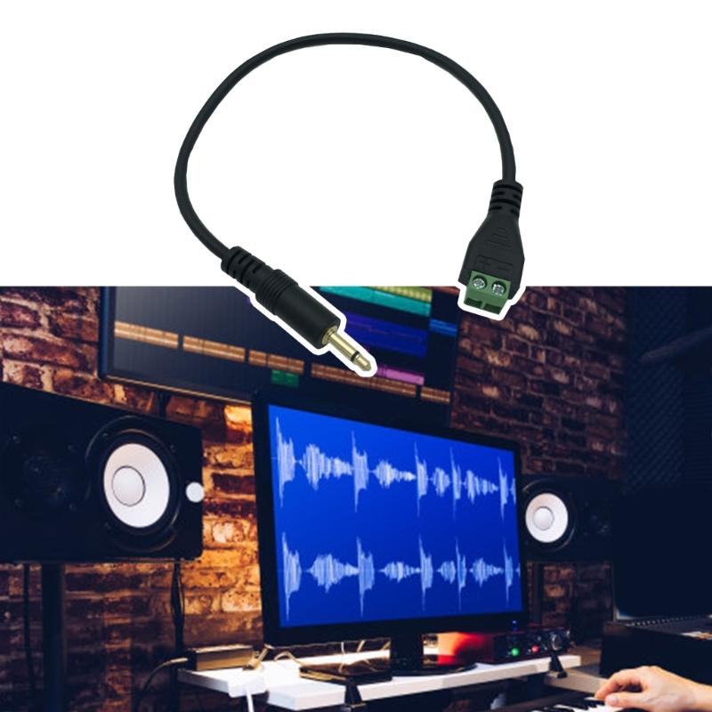 Quality 3.5mm TSMono to 2Pin Screw Terminal Audios Cable with Solderless Design for Easy Connection and Portability