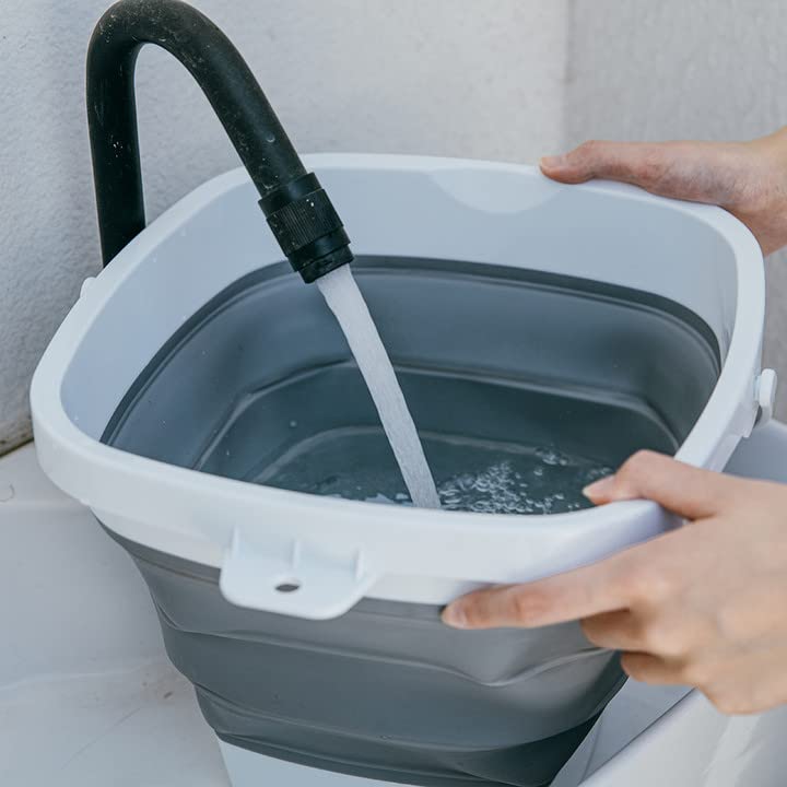 RULAYMAN Folding Bucket, Soft Silicone Bucket, Perfect for Fishing, Car Washing, Gardening, Outdoor Cleaning, Square, Available In Four Colors (3L,