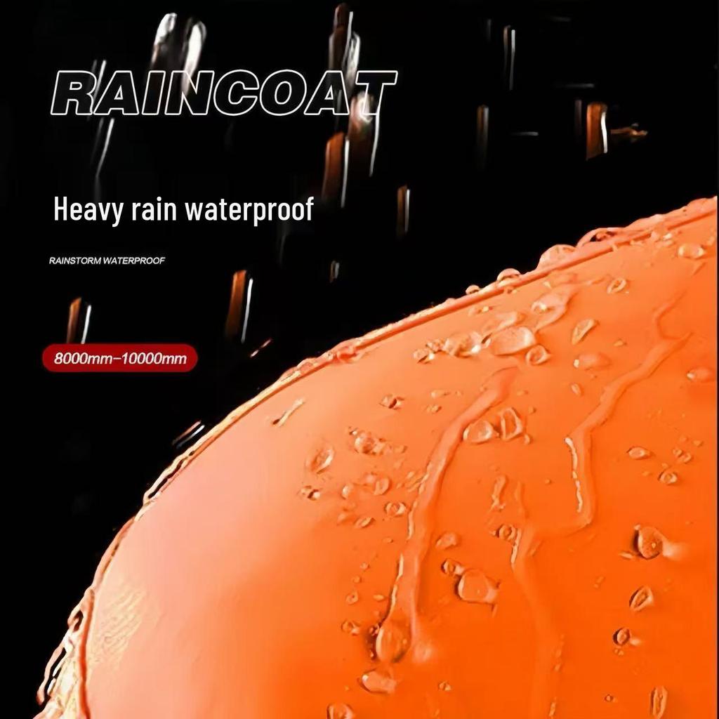 Orange Reflective Double-Layer Trench Coat for Sanitation Workers - Thickened Fire Protection Raincoat Set
