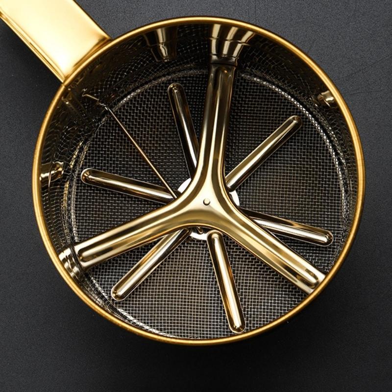 Stainless Steel Flour Sieve Cup Powder Sieve Mesh Kitchen Gadget For Cakes Hand-Screened Sugar Mesh Sieve Baking Sieve