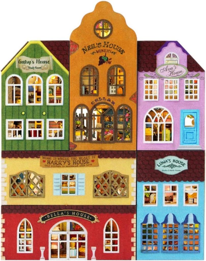 CUTEROOM Wooden Dollhouse Kit, Miniature Model, DIY Handmade Toy for Kids, Interior Decoration, Girl's Birthday Gift (LUNA'S HOUSE)