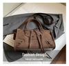 Trendsetting Matte Suede Rivet Motorcycle-Style Retro Crossbody Bag 2025: Large Capacity Handbag