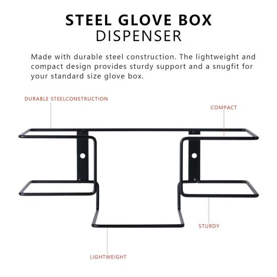 Kovový držák přihrádky na rukavice s nástěnnou krabicí, protiskluzovými šrouby na kapesníky, nástěnný organizér, zdravotnictví