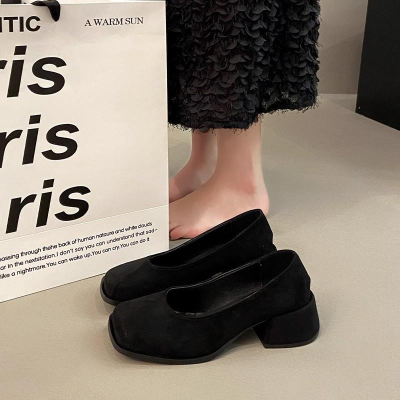 Temperament late evening breeze shallow mouth single shoes women's 2025 new French thick heel Mary Jane high heels versatile commuter women's shoes