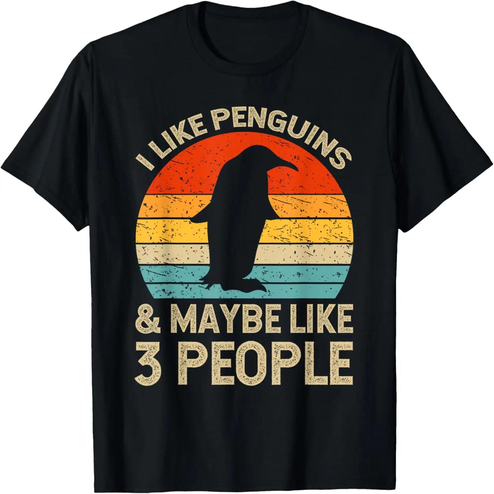

Penguin Lover Introvert Funny Design Penguins Retro Style T-Shirt XXXXXL чорний