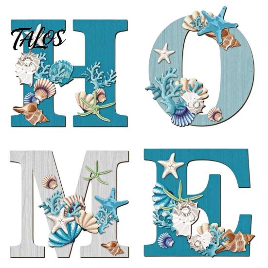 Holiday Atmosphere Home Accents 4Pcs/Set Rustic HOME Sign, Christmas Wooden Wall Decor 2D Flat Decorative Seasonal Signs for Door Snowflake