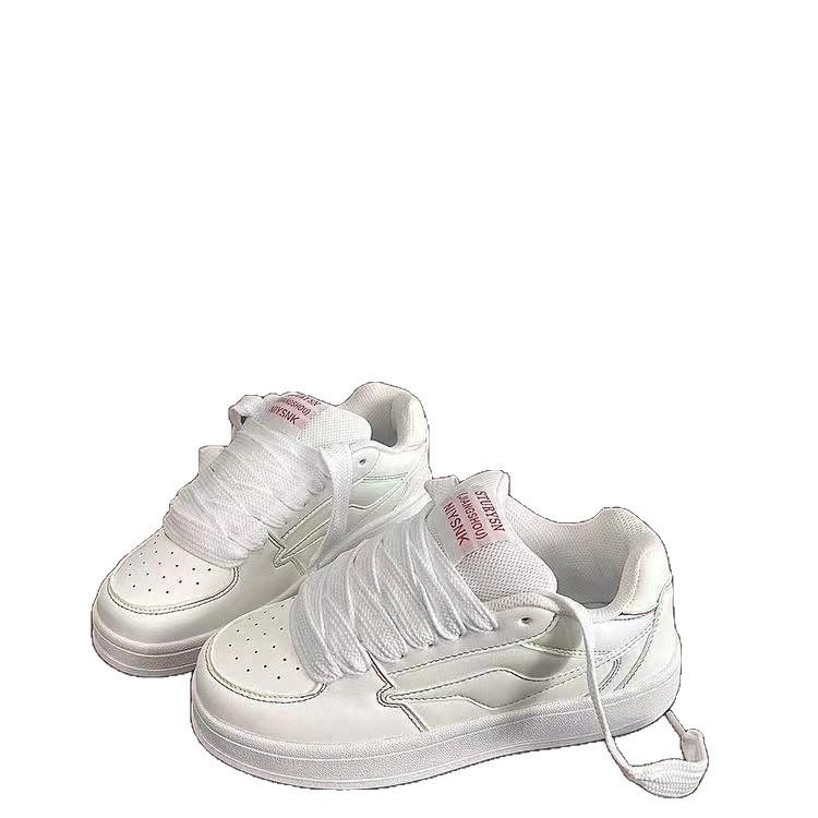 Milky White Bread Shoes Niche Women's Trend Summer Student Versatile Casual Board Shoes