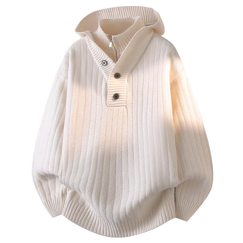 Men s Premium Korean Style Hooded Knit Sweater - Trendy Casual Luxury XL