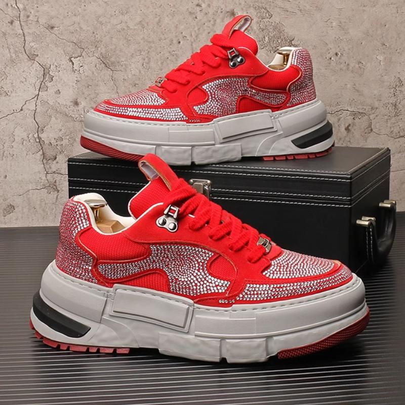 Summer new diamond-encrusted sneakers, niche thick-soled height-increasing shoes, fashionable and trendy casual shoes